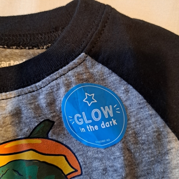 Carter's boys size 6 months Dinosaur pumpkin shirt long sleeve, NEW - Picture 3 of 3